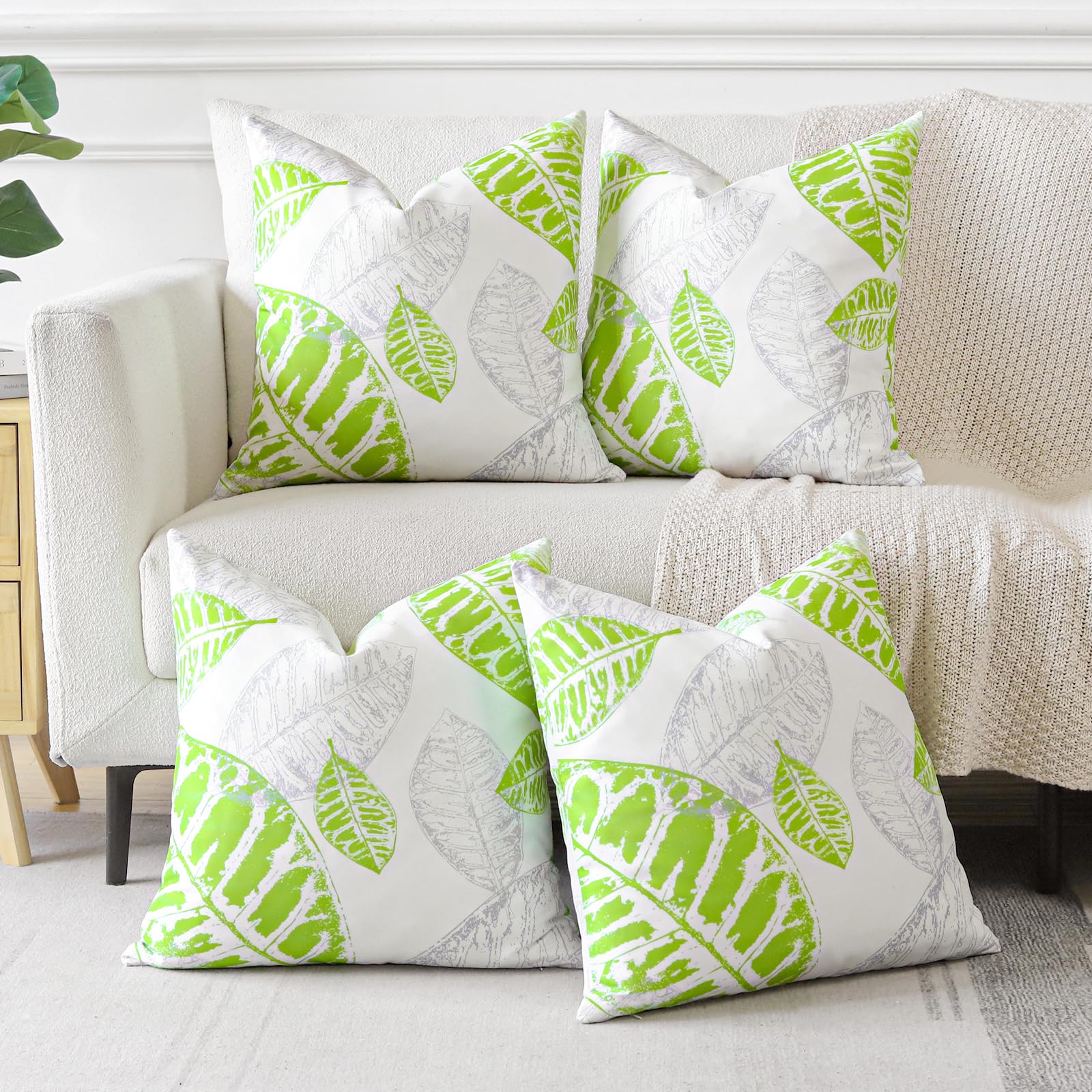 Housses de coussin pour canapé et terrasse au motif feuilles OTOSTAR