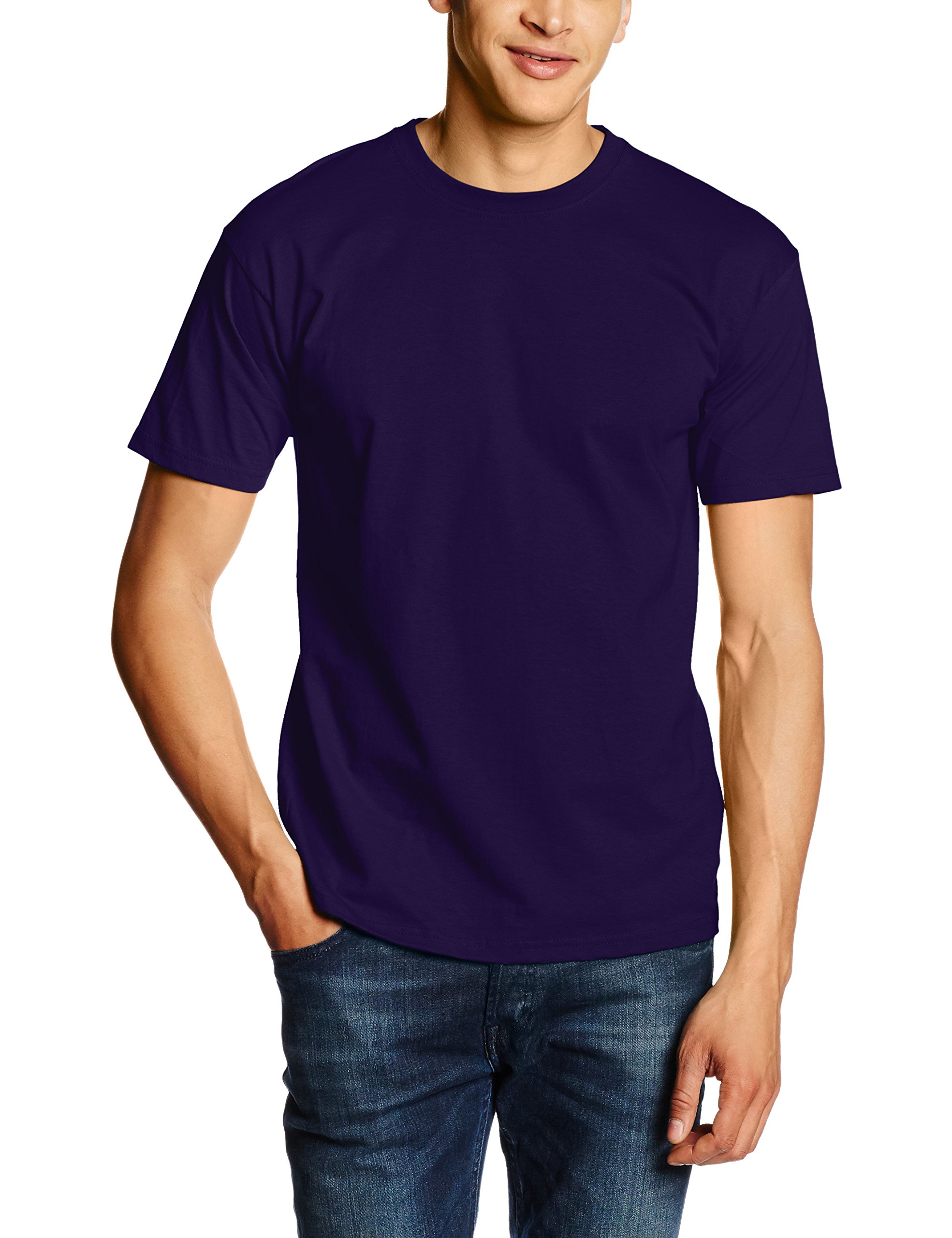 Fruit Of The Loom Men's Purple Valueweight Short Sleeve T-Shirt, Xxl