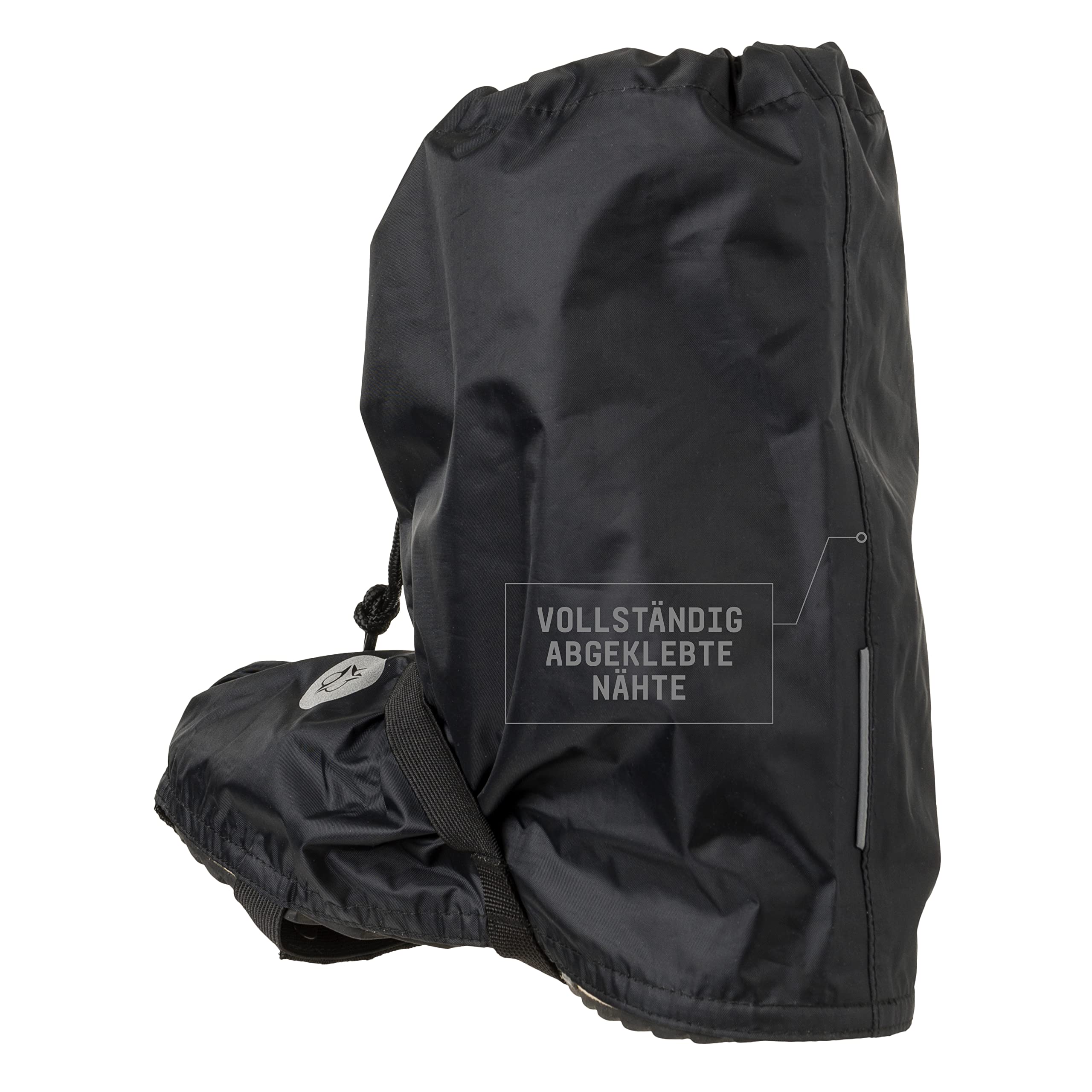 AGU Quick Bike Stiefel Essential Regenüberzug für Radfahrer, Winddicht, wasserdicht, für Damen und Herren, reflektierend, 100% recyceltes Polyester – Schwarz