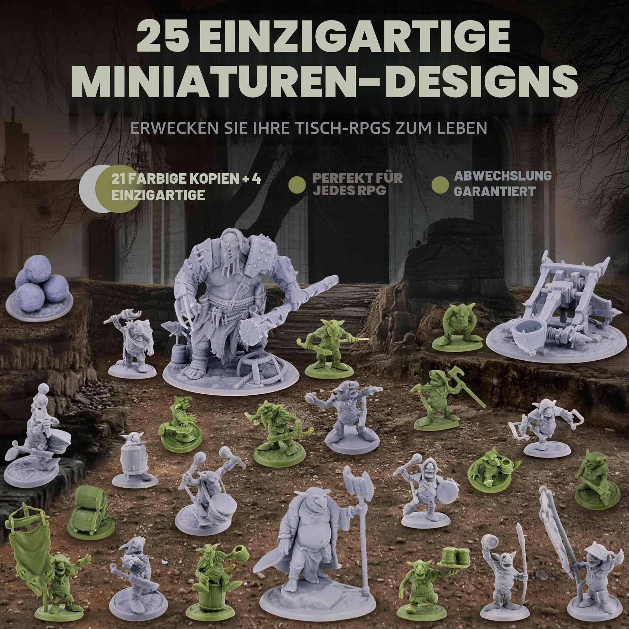 Path Gaming Fantasy Goblins Set für DND-Miniaturen, Figuren, RPG, 28 mm, Dungeons und Dragons, Unbemalt, Monster-Miniaturen, Tisch-Miniaturen