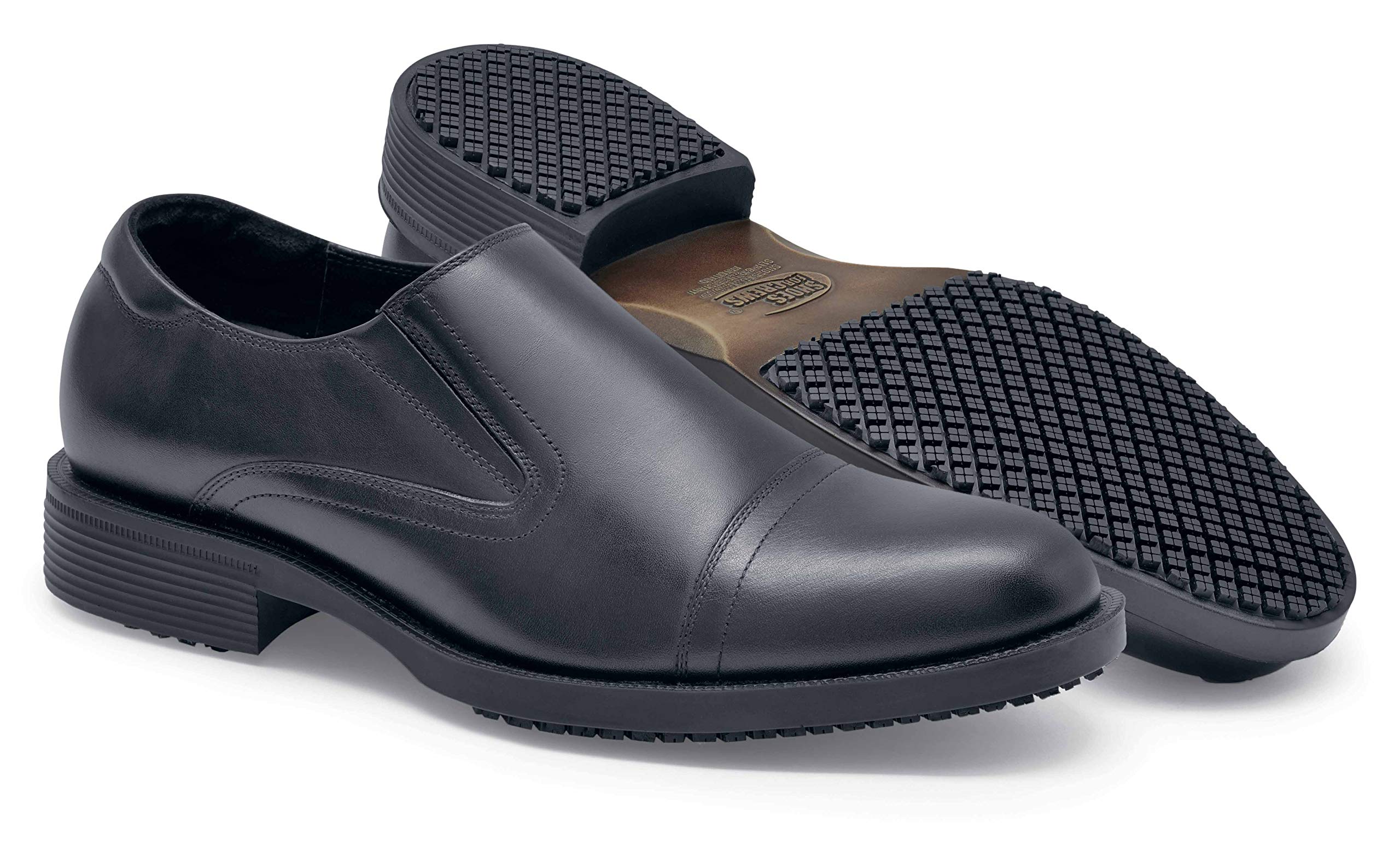 Shoes for Crews Chaussures Statesman - Chaussures en Cuir Confortables, Semelles intérieures rembourrées, Semelle antidérapante, Style Classique pour Le Bureau - pour Hommes