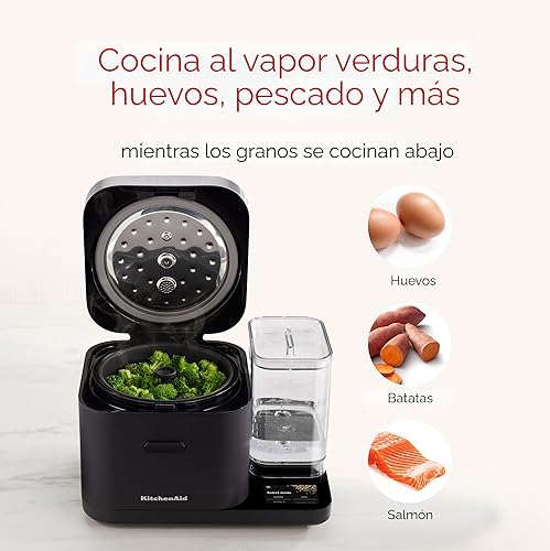 Miniatura 4 de Olla para granos y arroz KitchenAid de 8 tazas con báscula integrada de detección automática + tanque de agua, KGC3155, negro mate NEGRO MATE,Blanco