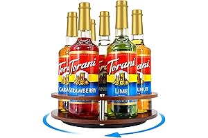 7-Bottle Rotating Coffee Syrup Organizer for Coffee Bars