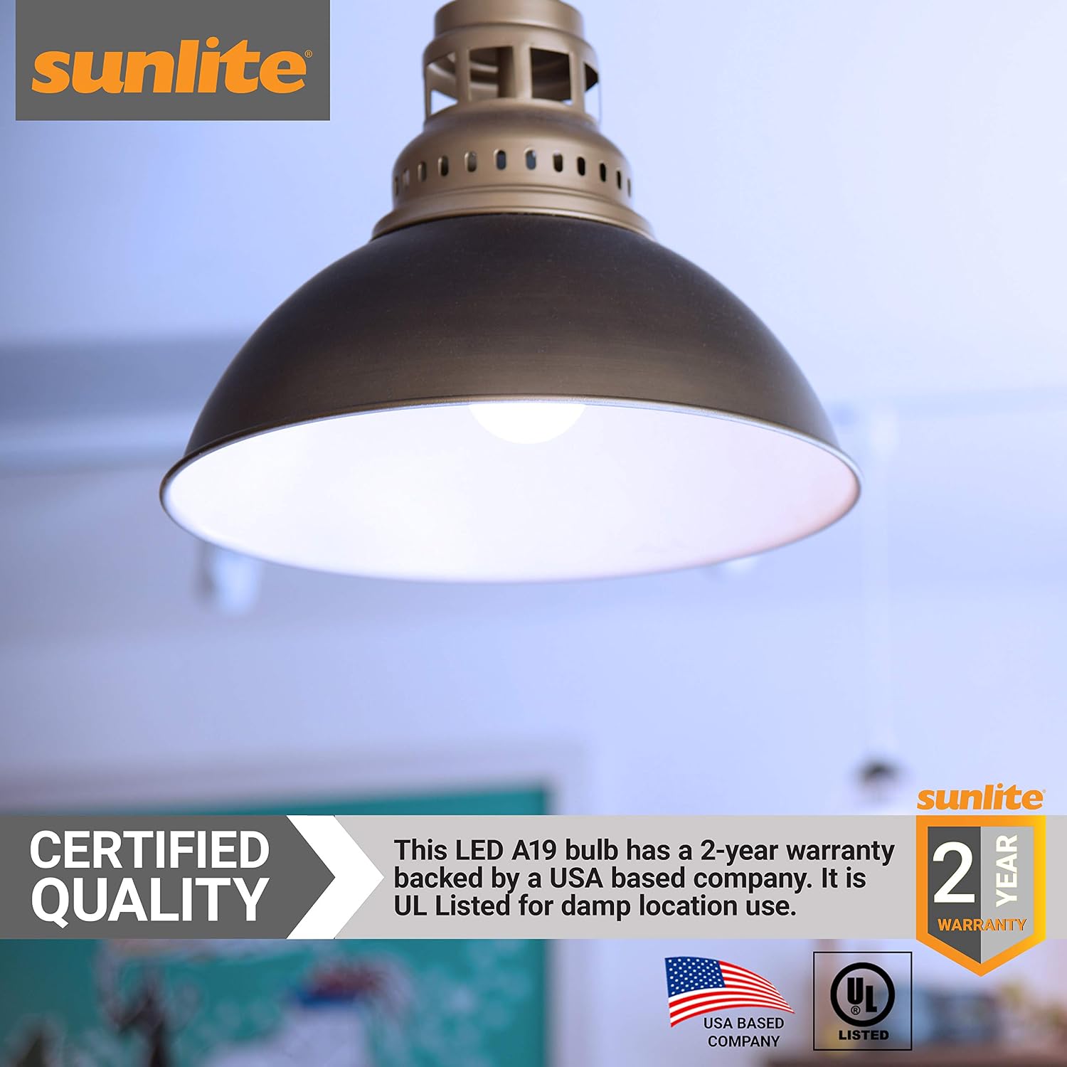 Sunlite 88259 LED A19 Light Bulb, 14 Watts (100W Equivalent) 1500 Lumens, GU24 Twist and Lock Base, Dimmable, UL Listed, 5000K Super White, 1 Pack