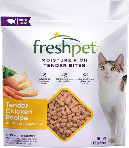 Freshpet Alimento saludable y natural para gatos, receta de pollo fresco, 1 libra