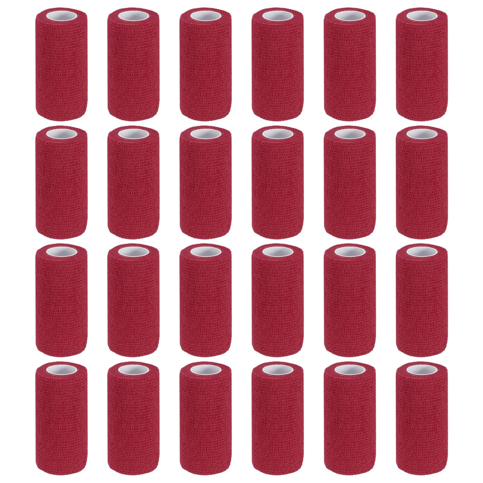 PATIKIL Bende autoadesive 177" x 4", 24 pezzi, elastiche, autoadesive, traspiranti, per sport, stretch, atletica, polso alla caviglia, per attività all'aperto, colore rosso scuro