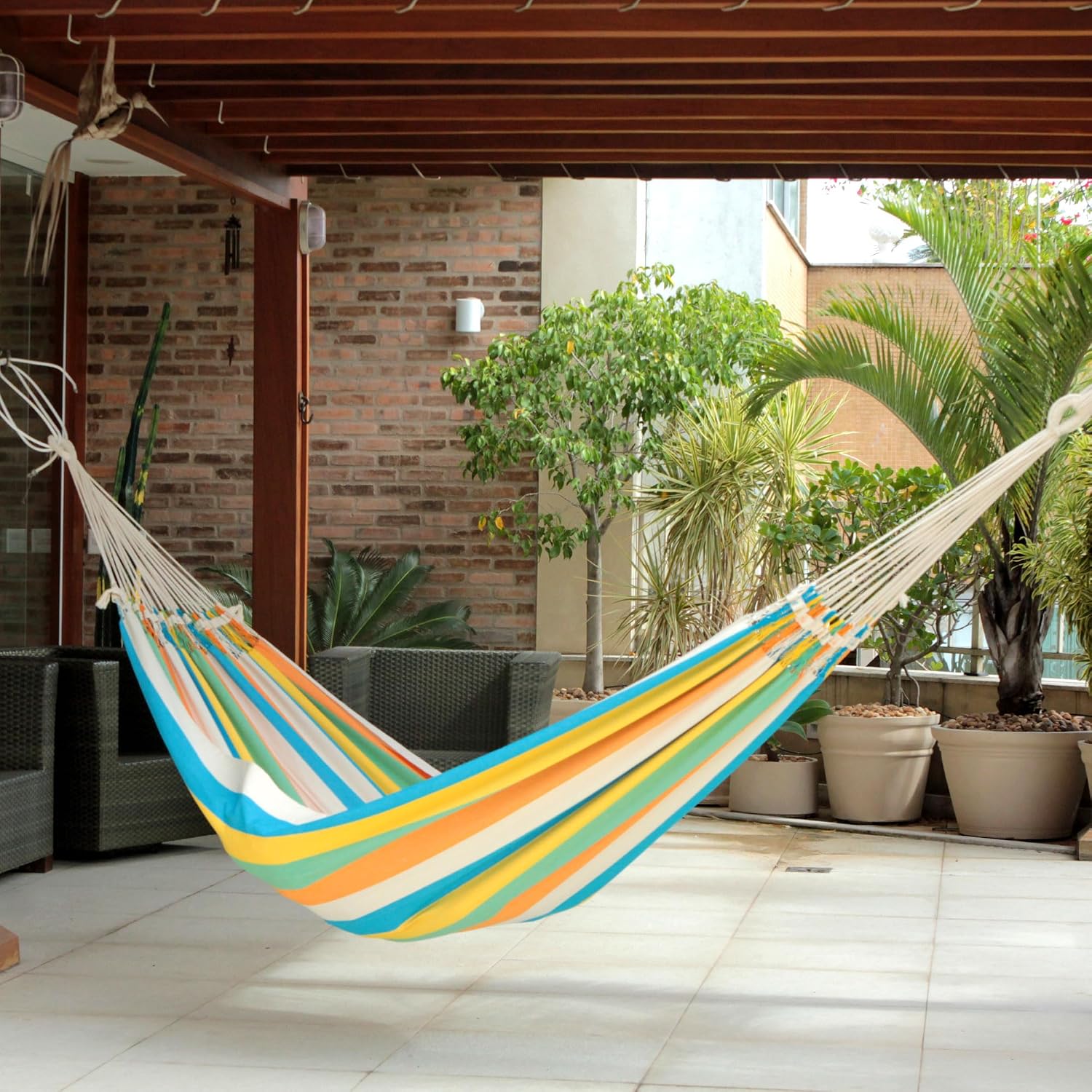 NOVICA Sea and Sunshine (Double) Cotton Hammock
