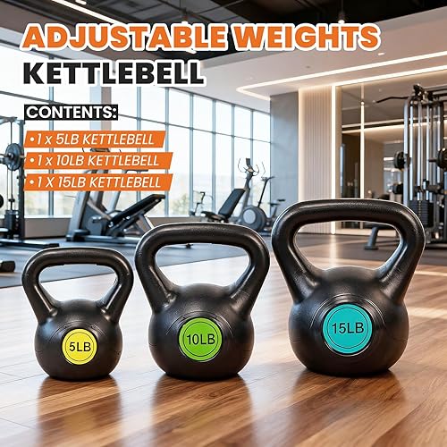 Miniatura 4 de OLIXIS - Juego de pesas rusas, pesas rusas de entrenamiento de fuerza, juego de pesas para mujeres y hombres