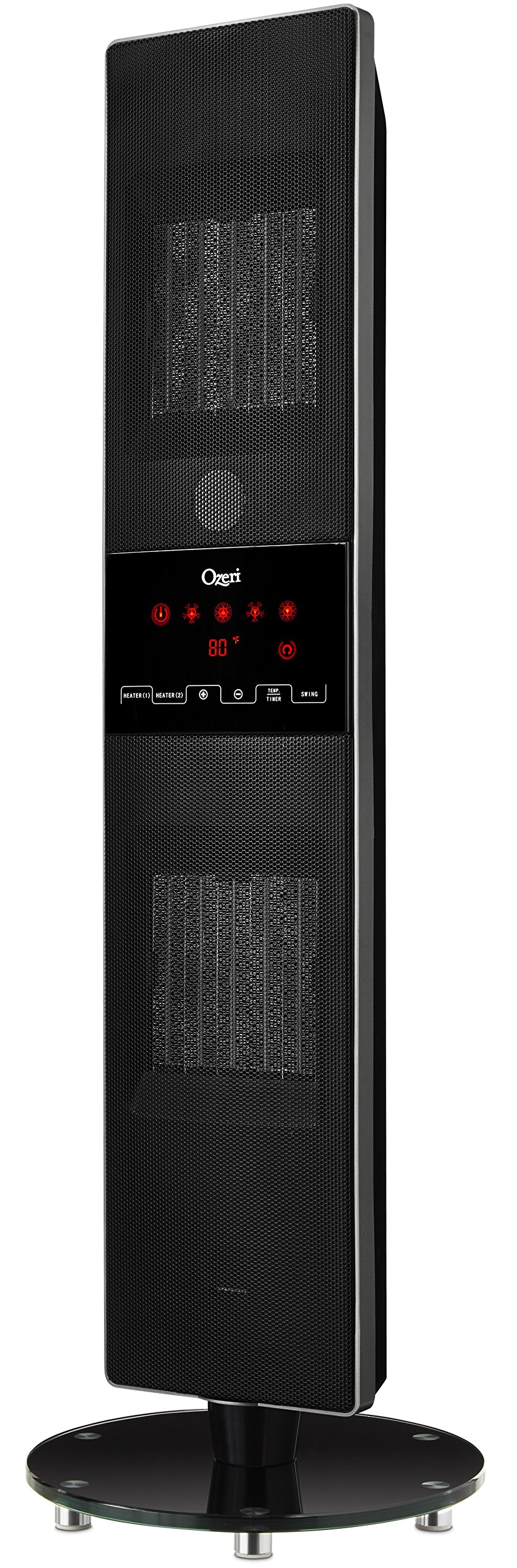 Amazon.com: Ozeri OZH1 Dual Zone Oscillating Ceramic Heater with Adjustable  Thermostat and Remote Control BLACK : Home u0026 Kitchen