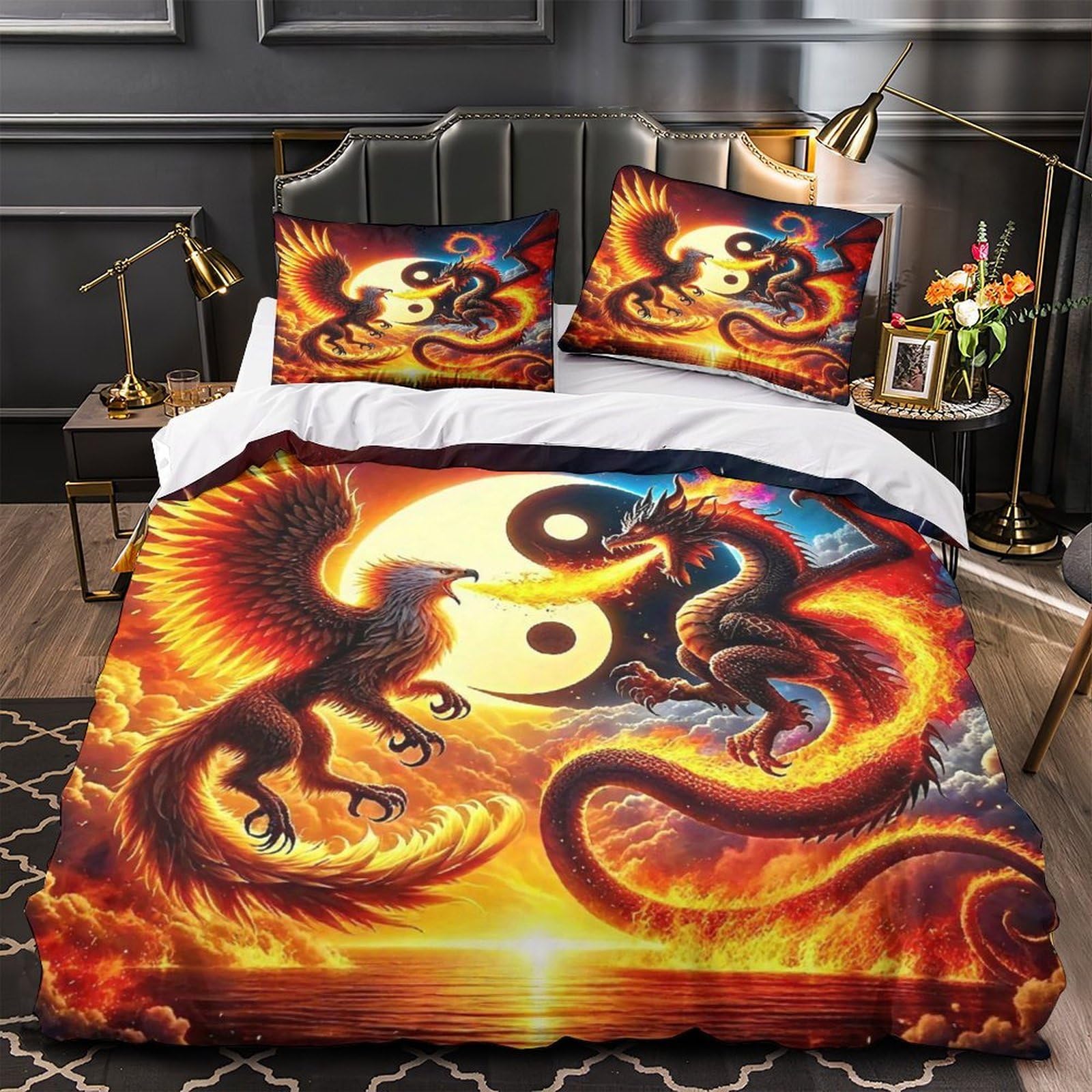 Housse de couette Yin et Yang 260x220 cm, une idée cadeau originale pour homme et femme