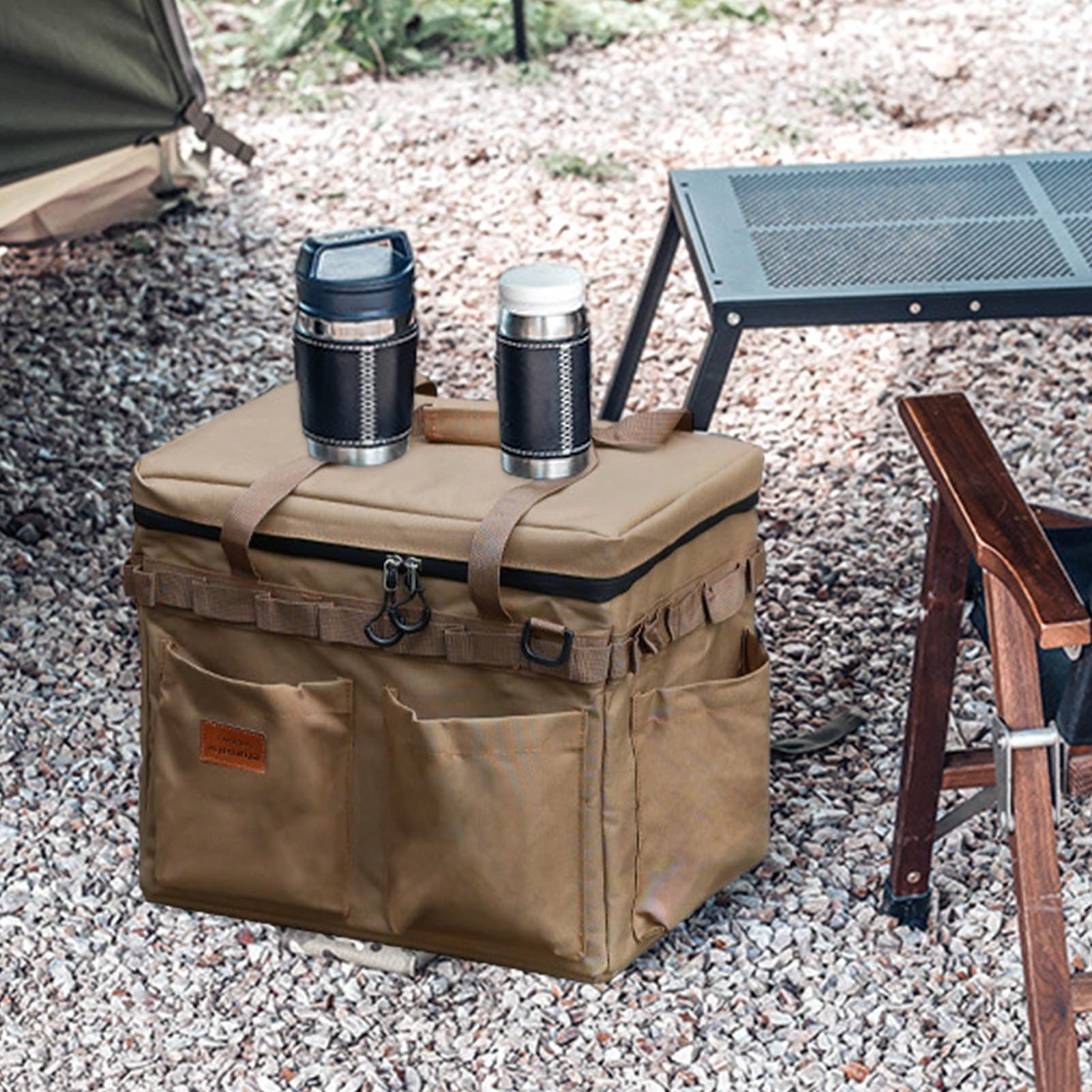 Organizer na kemping – wodoszczelny, przenośny, duża pojemność, organizer na sprzęt do wędrówek, na sprzęt outdoorowy, do herbaty, naczyń, butelki, jedzenia, wędkowania, podróży, na piknik