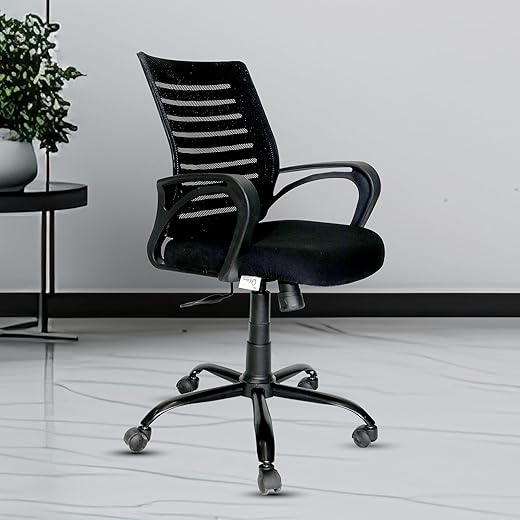 OOLIVE Star OC10 Ergonomic Midback Office Chair | Study Chair | Revolving Chair | Computer Chair for Work from Home Metal Base Seat Height…