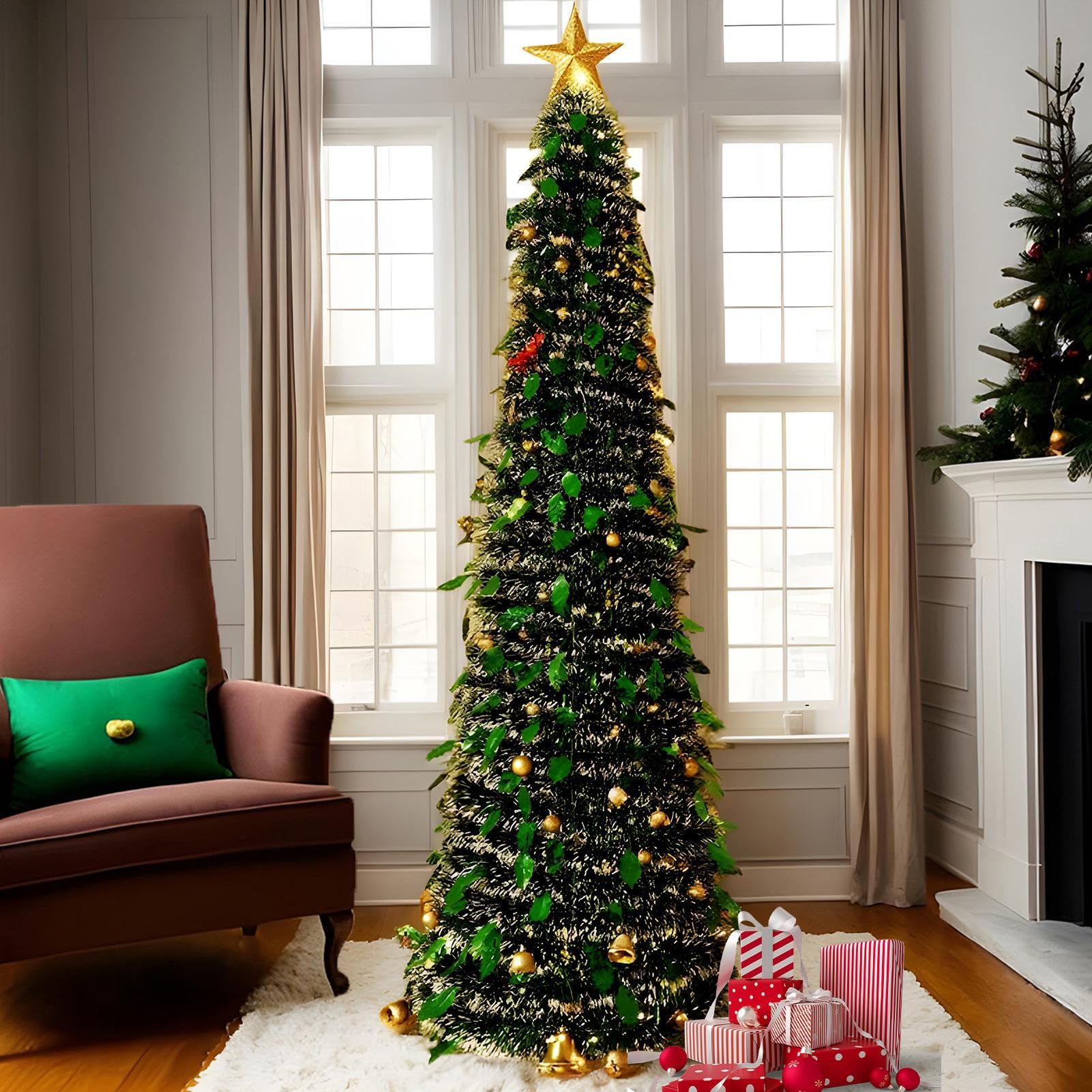 Árbol De Navidad Artificial Plegable Artificial para Exterior 1,5 M