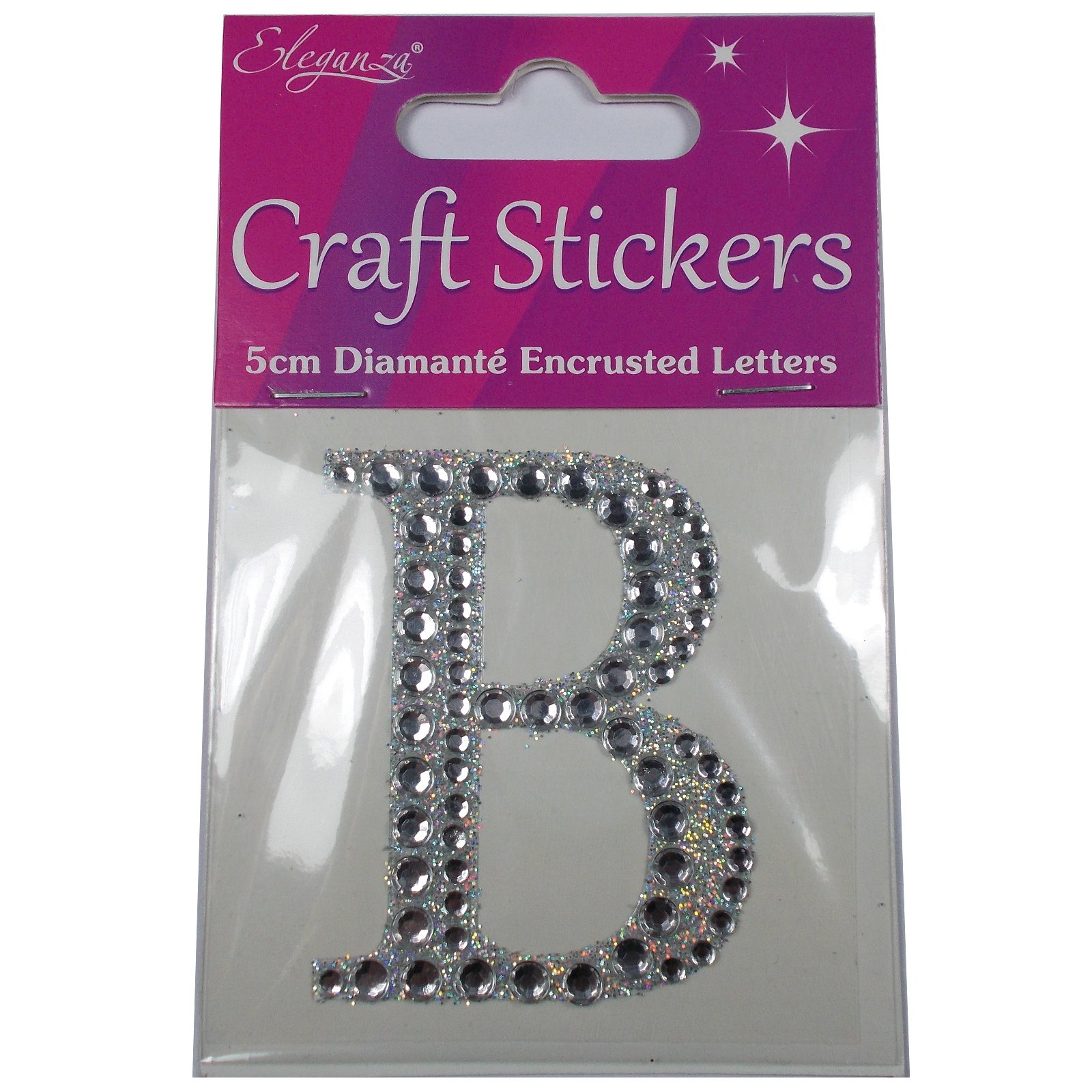 Craft Stickers B 5Cm Diamante Encrusted Letters & Numbers (B)