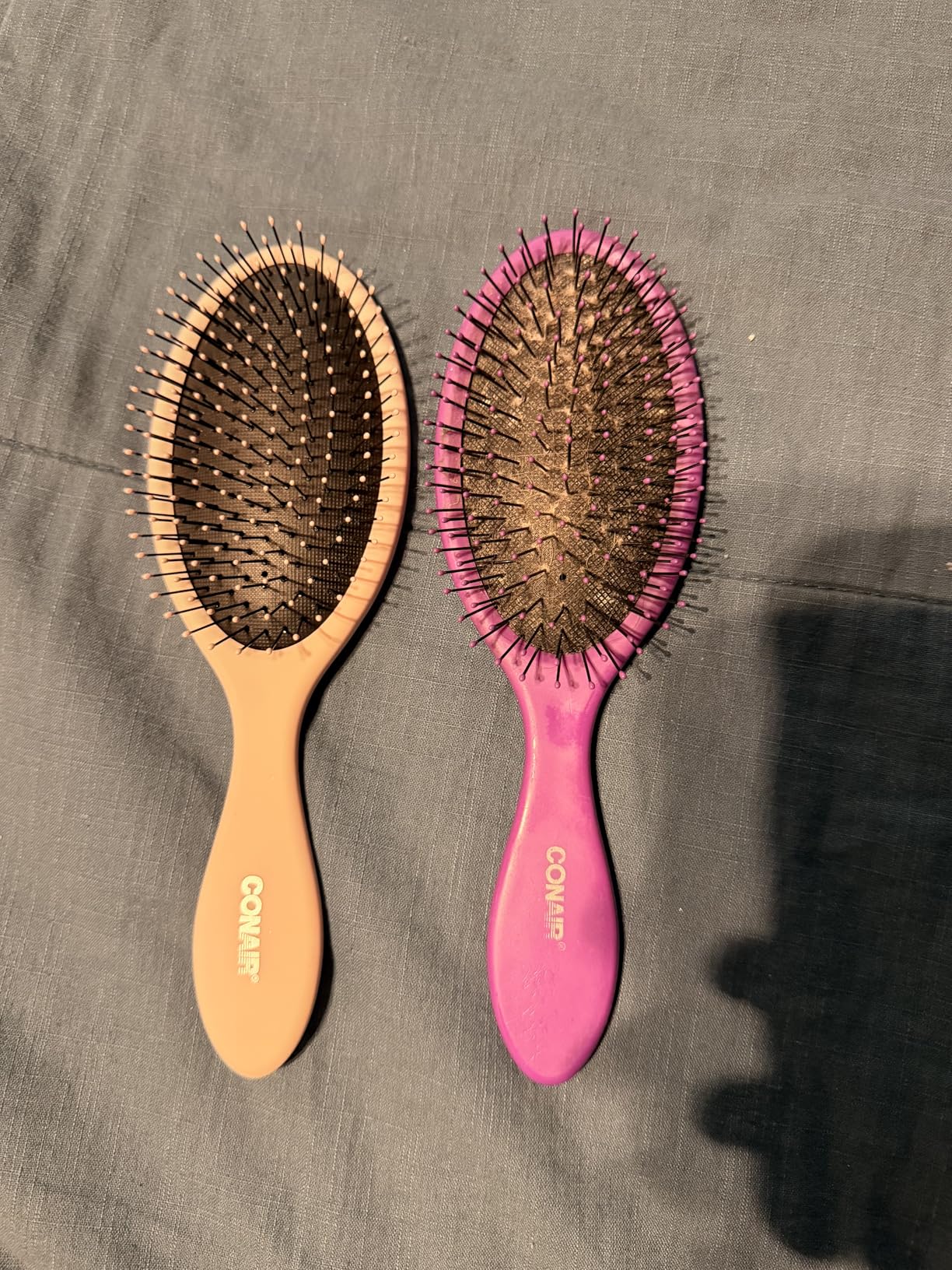 Conair Detangling Hair Brush Set, 3-Pack Detangler Brushes for Wet or Dry Hair, Gentle Detangler for All Hair Types, Bristle Hair Brushes for Women, Evergreen, Blush Pink, Black Assorted