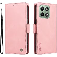 for Honor X5b Case with Card Holder, PU Leather Shockproof Durable for Honor X5b Phone Cover Wallet Case Protective Flip Folio Cover, Pink