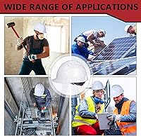 Vista 5 de Leumoi Cascos de seguridad de suspensión de 4 puntos, cascos de seguridad a granel, cascos de construcción de ABS, cascos de trinquete ajustables