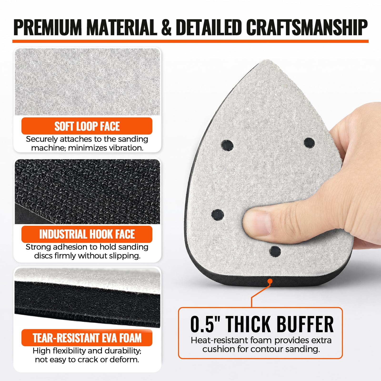AOGROD Sanding Pads - 5 Pack for Detail Sanding -6 AOGROD Sanding Pads - 5 Pack for Detail Sanding -6