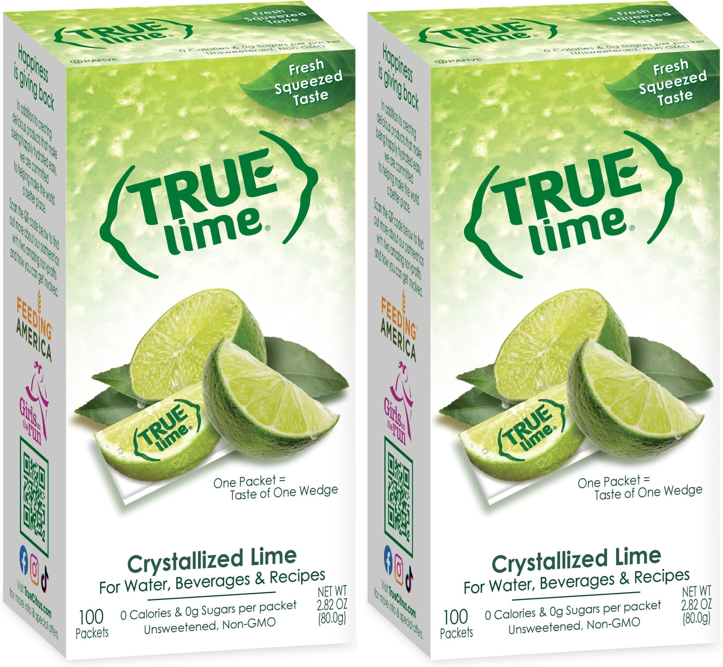 True Citrus Lime Water Enhancer, 100 Count, Pack of 2 | 0 Calorie | Sugar Free | Made with Real Limes | Bulk Dispenser