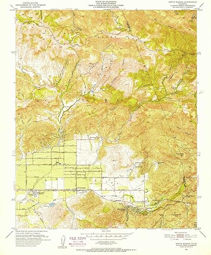 Santa Susana CA topo map, 124000 Scale, 7.5 X 7.5 Minute, Historical, 1951, Updated 1952, 26.8 x 22 in
