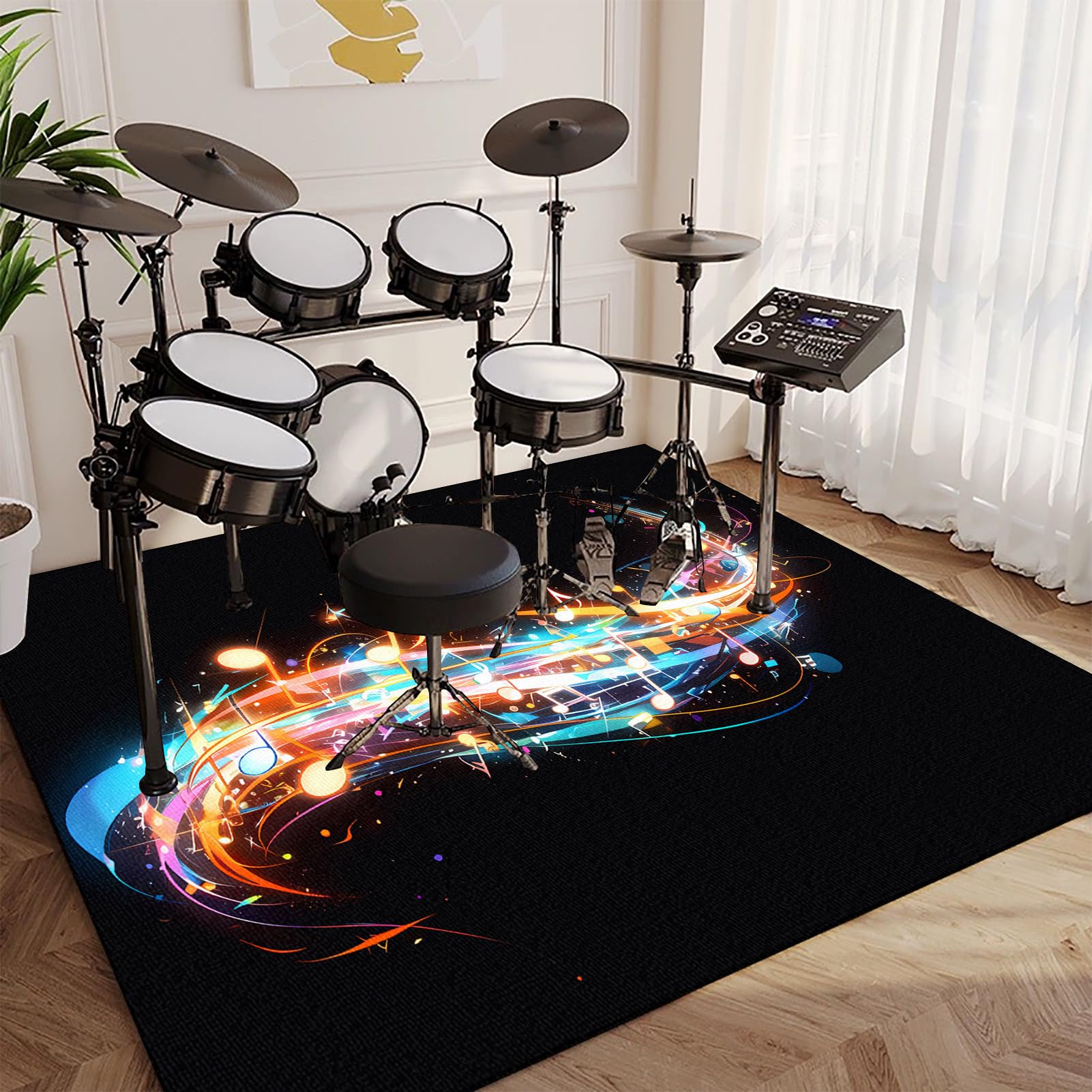 230 x 200 cm Dźwiękoszczelny dywanik do baterii elektronicznych, dywanik bębnowy, dywanik perkusyjny, mata na perkusję, maty na instrumenty muzyczne, antypoślizgowe maty prostokątne