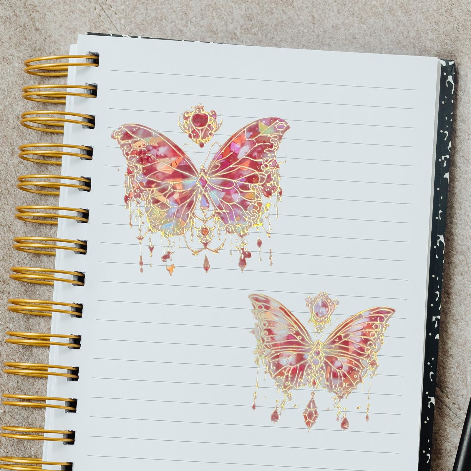 Didiseaon 360 Pezzi Adesivi Scrapbooking Farfalla Olografici Pet per | Decorazioni Miste, Effetto Cristallo, Fogli Pet, per Valigie e Portatili, Stile Unico, Facile da Usare Stile Casuale