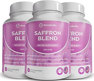 Rosabella Saffron Blend Supplement for Men & Women – Saffron, B6, Magnesium & Herbal Extract Capsules – Supports Mood, Focus & Clarity – Non-GMO, Gluten-Free – 180 Capsules – 90-Day Supply