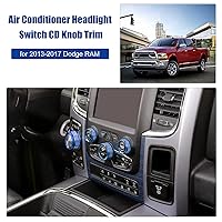 Vista 6 de Voodonala Para Dodge RAM Aire Acondicionado Faro Interruptor CD Perilla Trim para Dodge RAM 2013-2017 Aluminio 5pcs Azul