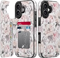 Vista 193 de LETO para iPhone 15 Pro Funda tipo cartera - Tapa tipo folio con patada - Diseños de moda - Tarjetero - Funda protectora para mujeres y niñas - 6.1