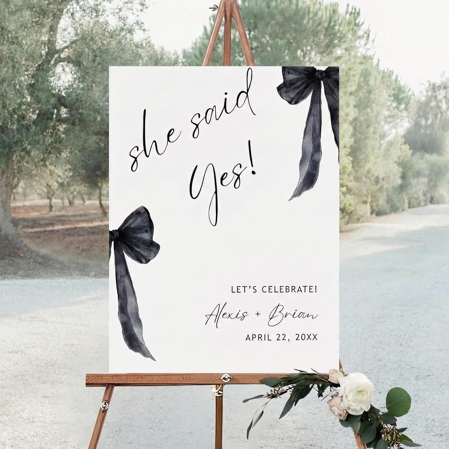 Engagement Party Welcome Sign, Welcome To Our Engagement Party Sign Modern Minimalist Elegant She Said Yes Celebration