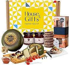 Luxury Cheese & Chutney Mini Hamper Gift Box with Mature Cheddar Truckle, Hot Chilli Jam, Sweet Chilli Jam & Savoury Crackers – Artisan Cheese Board Hampers Gift Set, Sharing Platter