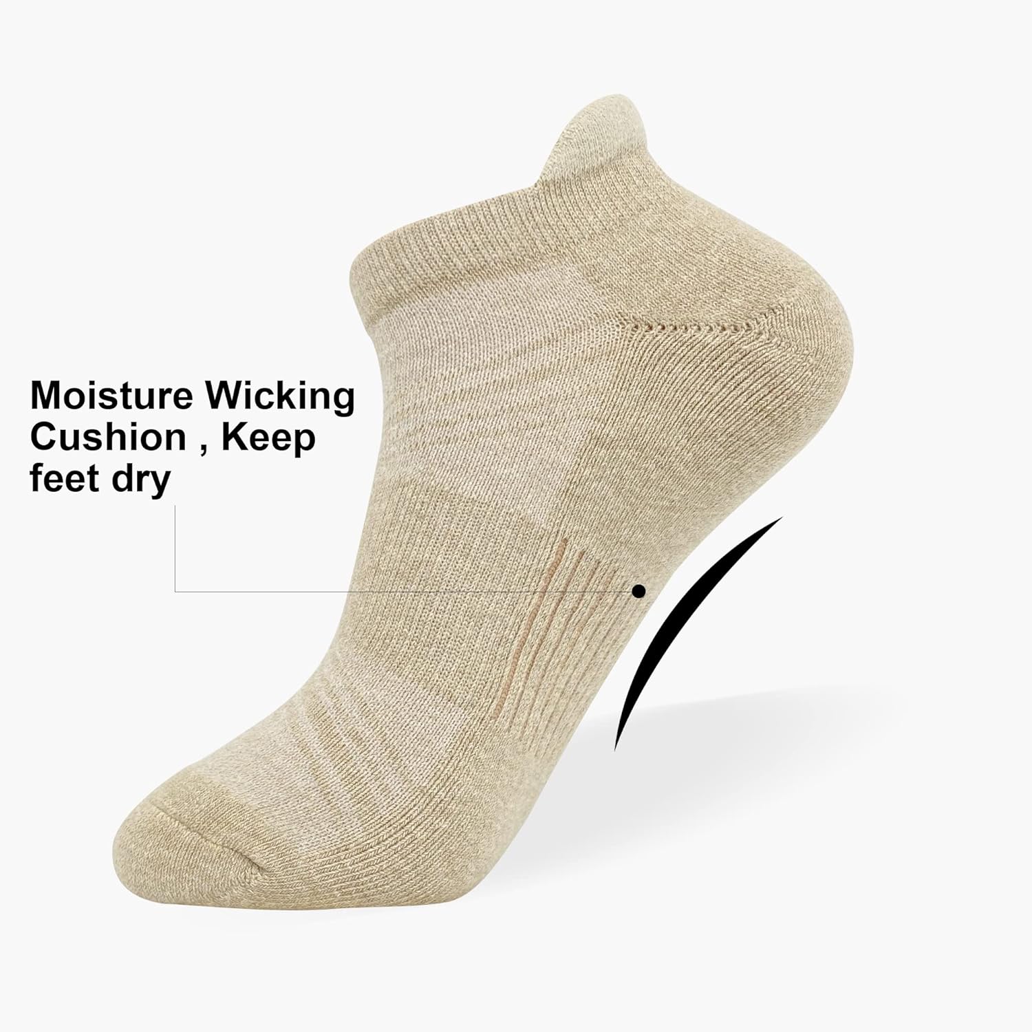 HaloYIYI Mens Ankle Athletic Moisture Wicking Cushion Low Cut Tab Socks,4 Pairs - Image 2