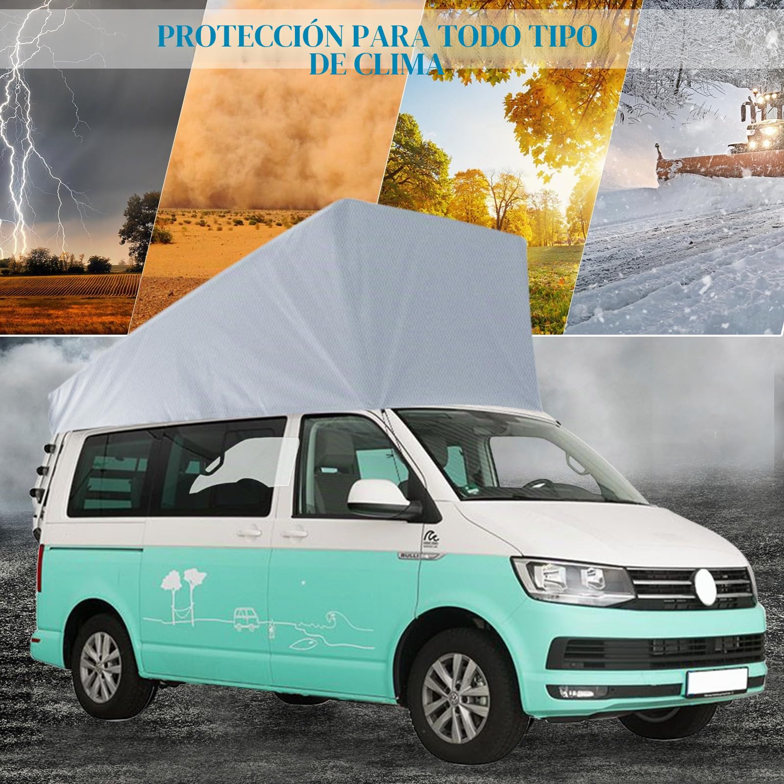 Protección de techo Abatible para VW California T5 T6, Tienda de Campaña con Techo de Protección contra la Intemperie para Dormir