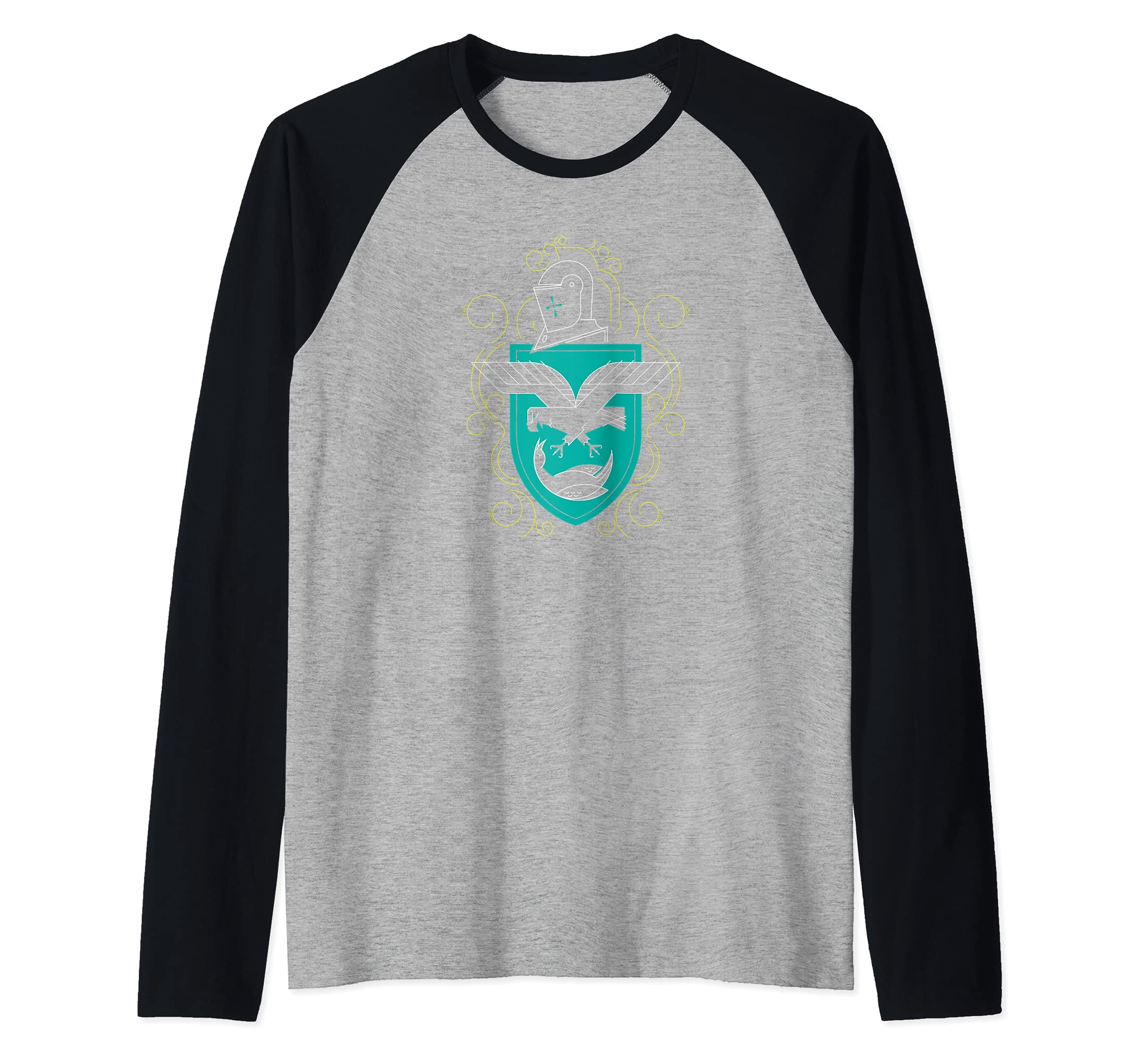 Madden Family Crest Raglan Baseball Tee, Black