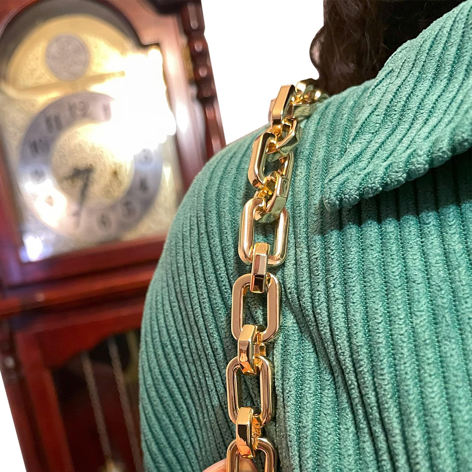 NEXT FASHION Purse Chain Shoulder Strap Metal Crossbody Chains Replacement [12mm] Octagon Rectangle