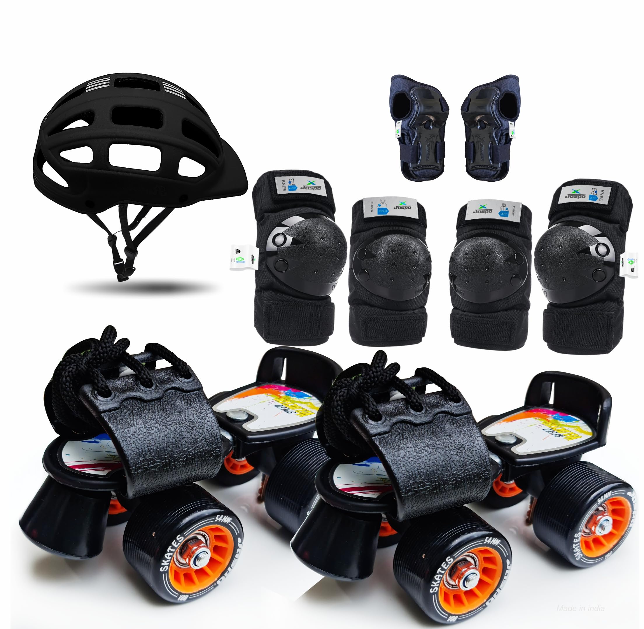 Insane for Boys Adjustable Quad Roller Skates Suitable for Age Group,Foot Length 18 cms to 21 cms(Upto 5 Years)-PU Wheels-Indoor & Outdoor Skating(Junior Insane Boys(Upto 5 Years))Color-Black
