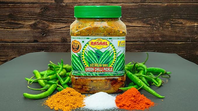 RASAAl Green Chilli Pickle 500gm Rajasthani Hari mirch ka achar Pickles