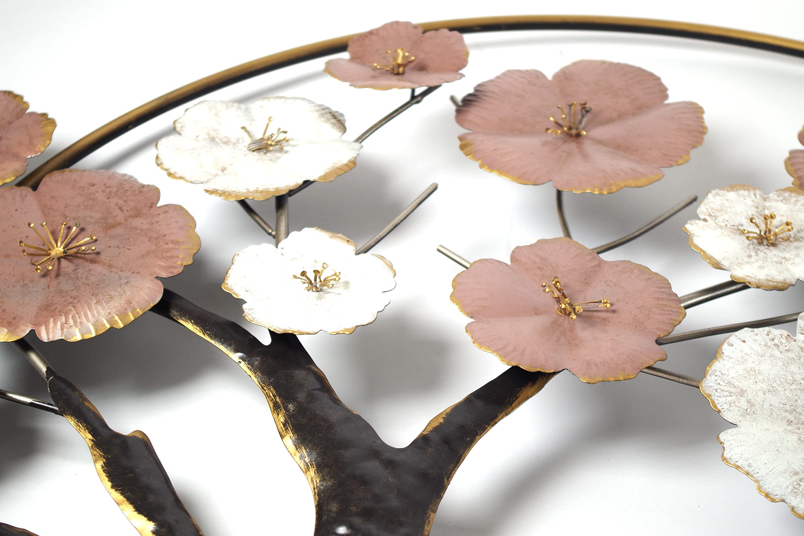 Kobolo Metallbild 3D Wanddeko Cherry Blossom aus Metall 101x72x6 cm