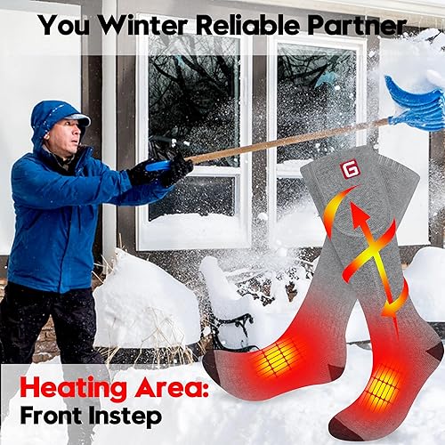 Miniatura 5 de Rabbitroom Calcetines calefactables para hombres y mujeres, recargables y lavables, para invierno, eléctricos, calentados térmicos, calentadores de