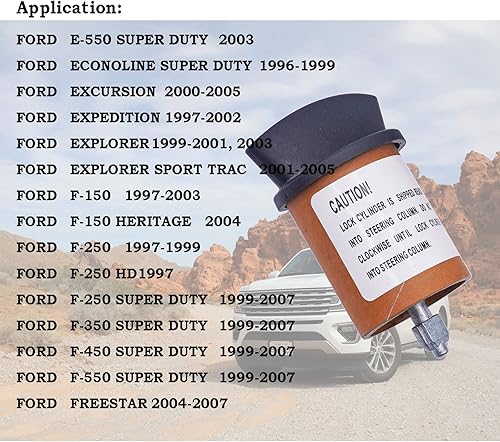 Miniatura 6 de Interruptor de bloqueo del cilindro de encendido con 2 llaves LC6177 Reemplazo para Dorman 924-724 Compatible con Ford E-150 E-250 F-150 Lincoln