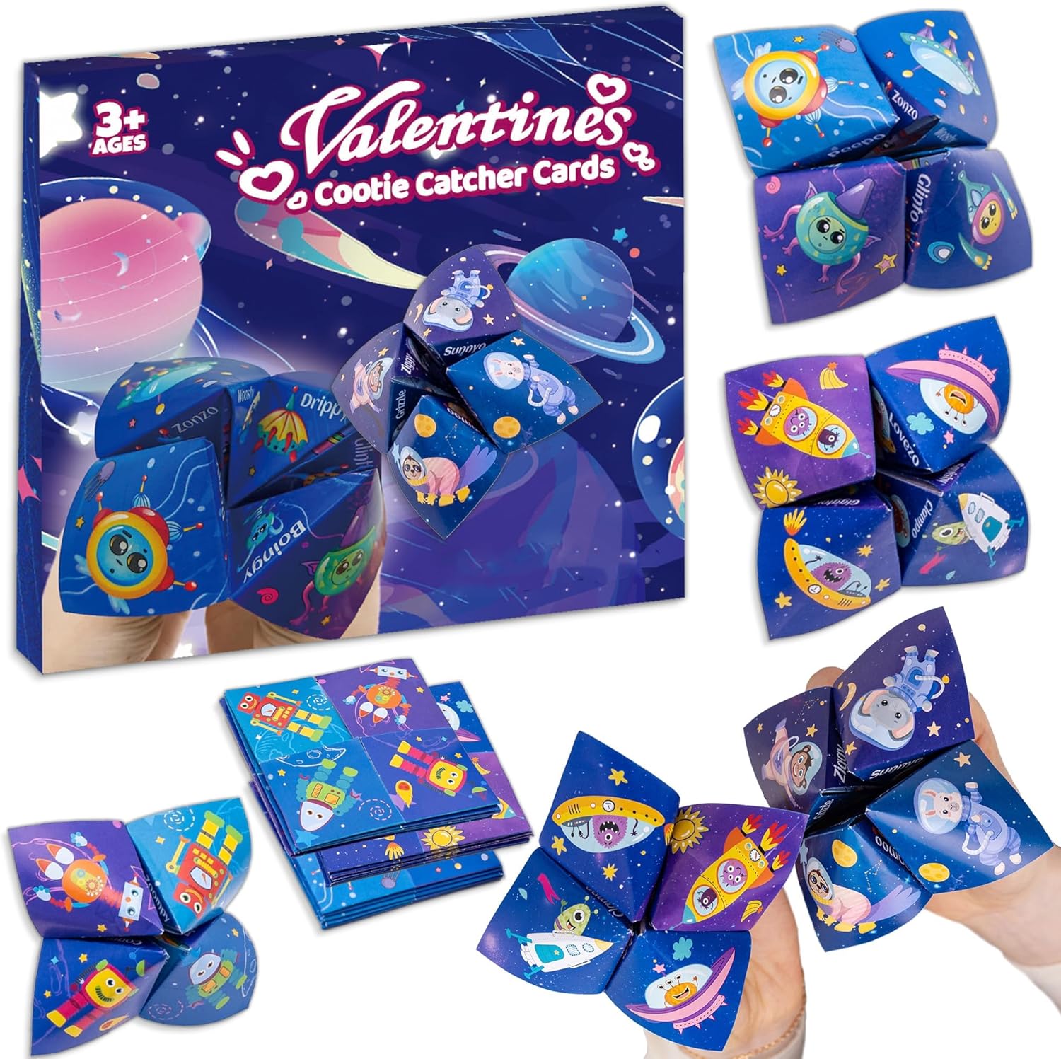 Valentines Day Cards for Kids School Classroom Exchange, 28 Pack Squishy Bear Stress Balls with 28 Heart Cards, Classroom Valentines Exchange Gifts and Non Candy Party Favors