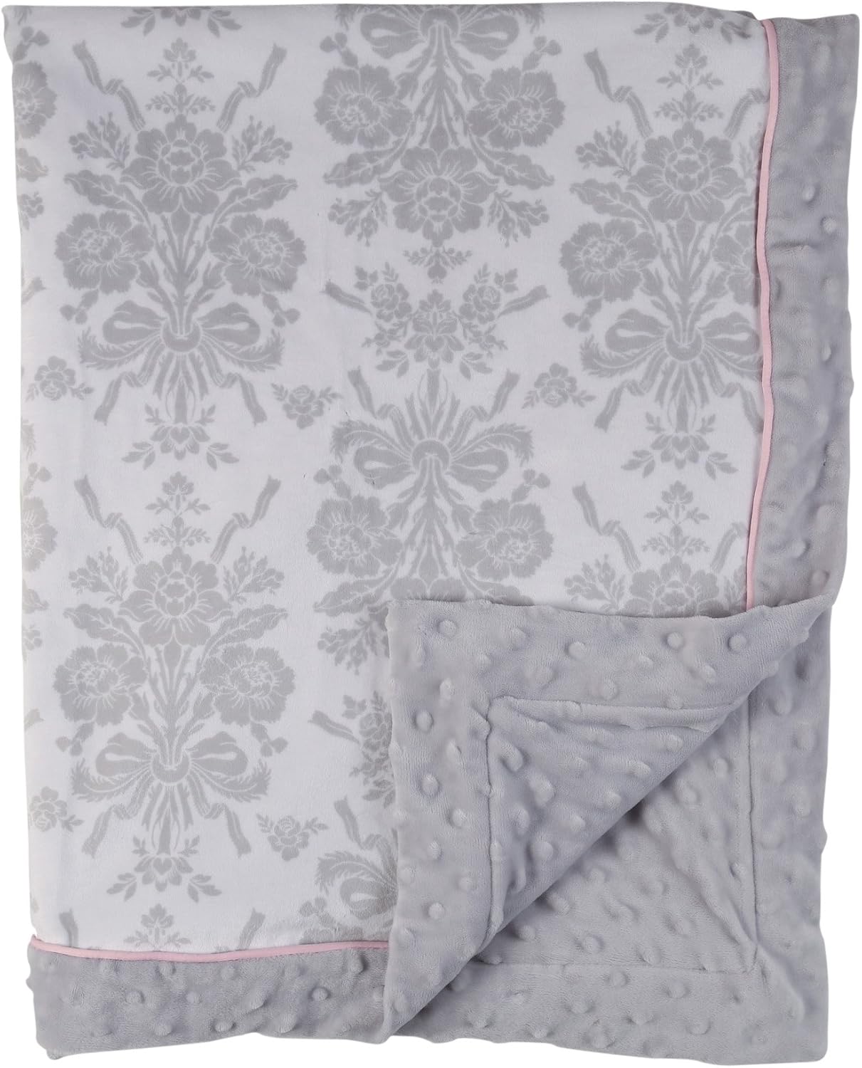 Baby Blankets & Throws /Popcorn Mink On Back 30x40 Gray Laura Ashley