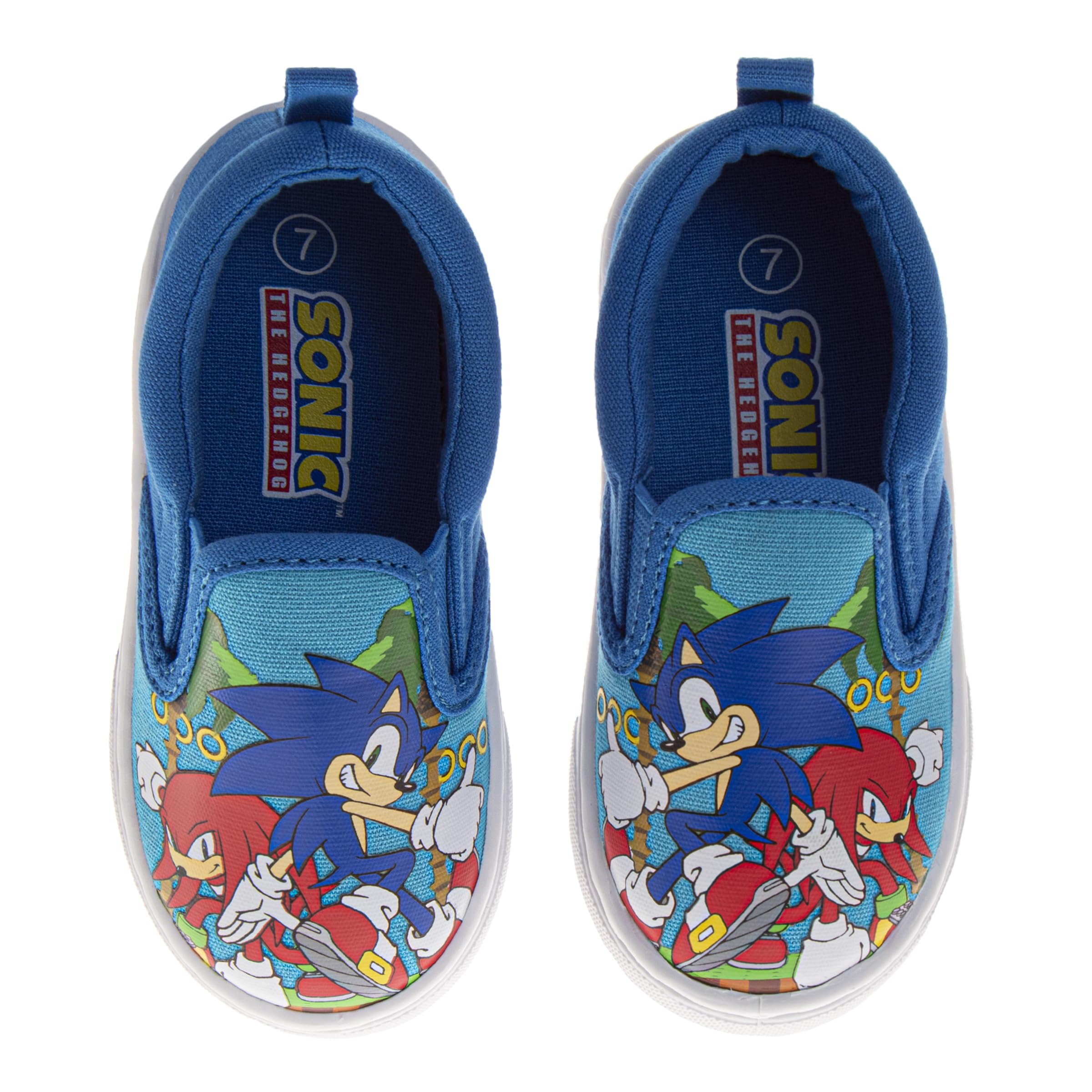 Josmo Boys Sonic The Hedgehog Knuckles Low Top Casual Shoes Slip On Sneakers for Toddler/Little Kid/Big Kid