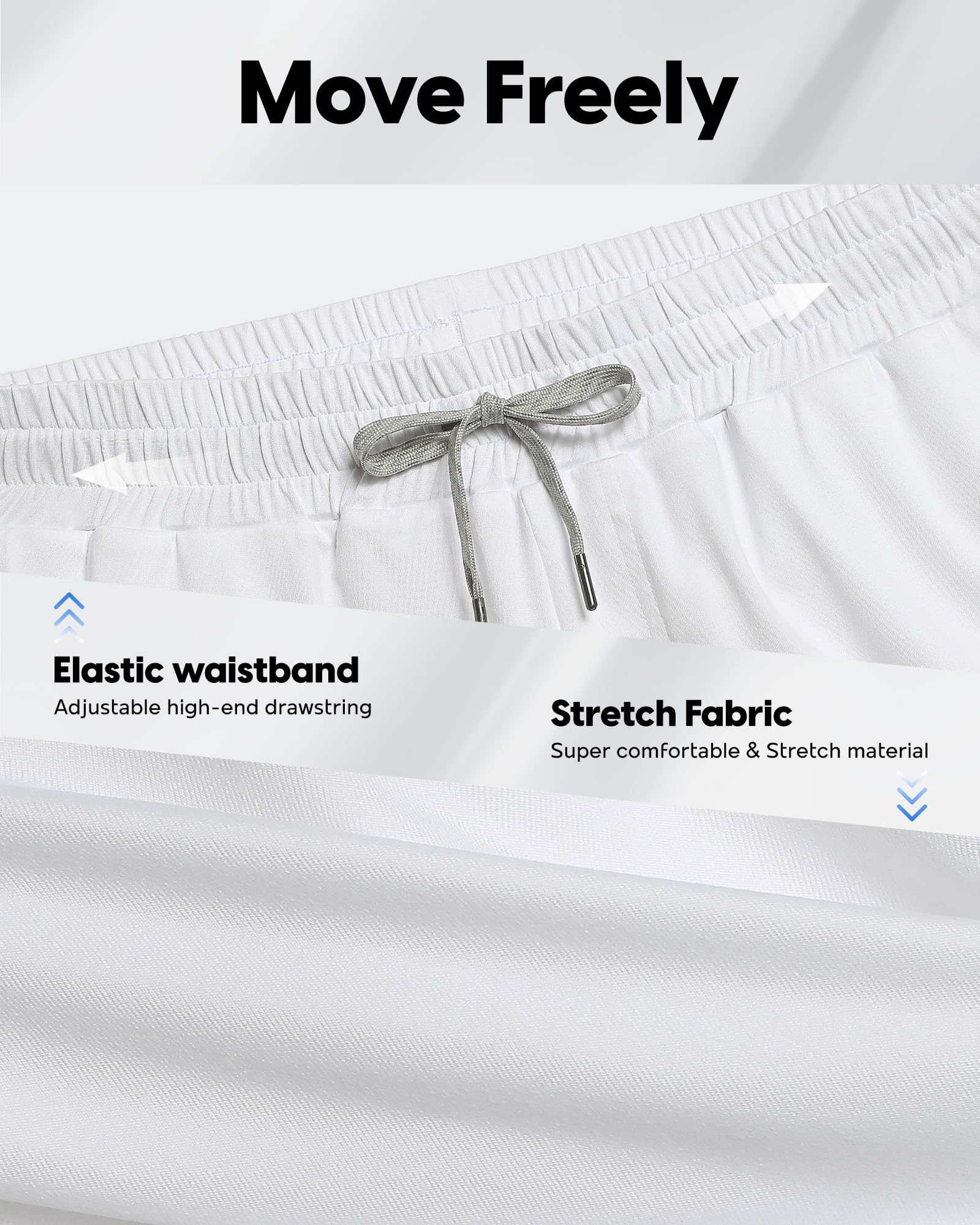 maamgic 2-in-1-Laufshorts für Herren, 12,7 cm, Fitness-Shorts mit Reißverschlusstaschen, schnell trocknende Workout-Shorts für Herren