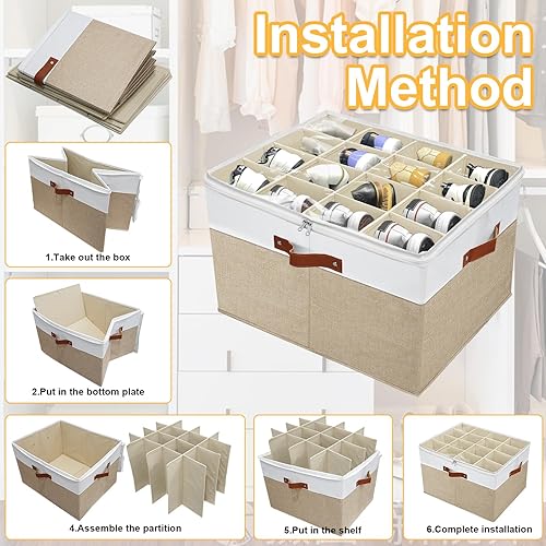 Miniatura 8 de Organizador de almacenamiento de zapatos para armario, caja de almacenamiento de zapatos apilable para entrada, armario de almacenamiento en cubo,