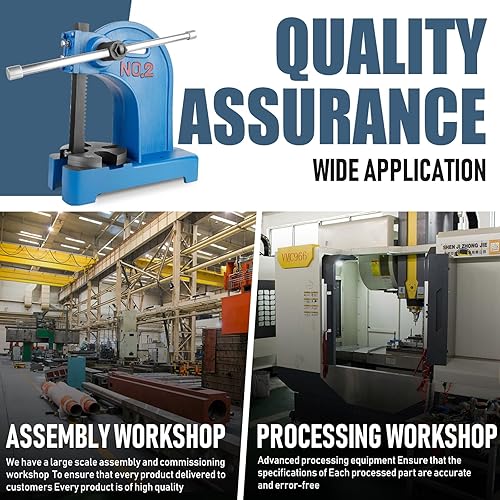 Vista 26 de Prensa de eje de 1 tonelada con volante, altura máxima de 5.5 pulgadas, prensa manual de escritorio de hierro fundido, prensa manual de precisión 1