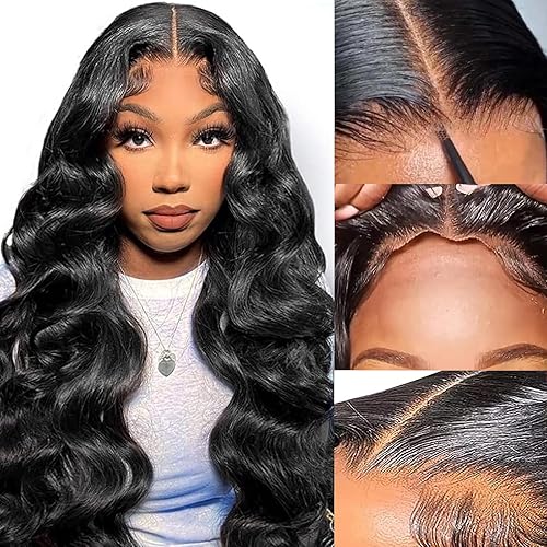 Miniatura 1 de Wear and Go - Pelucas de cabello humano sin pegamento, precortadas 5x5, con cierre de encaje HD, pelucas de cabello humano ondulado, pelucas de