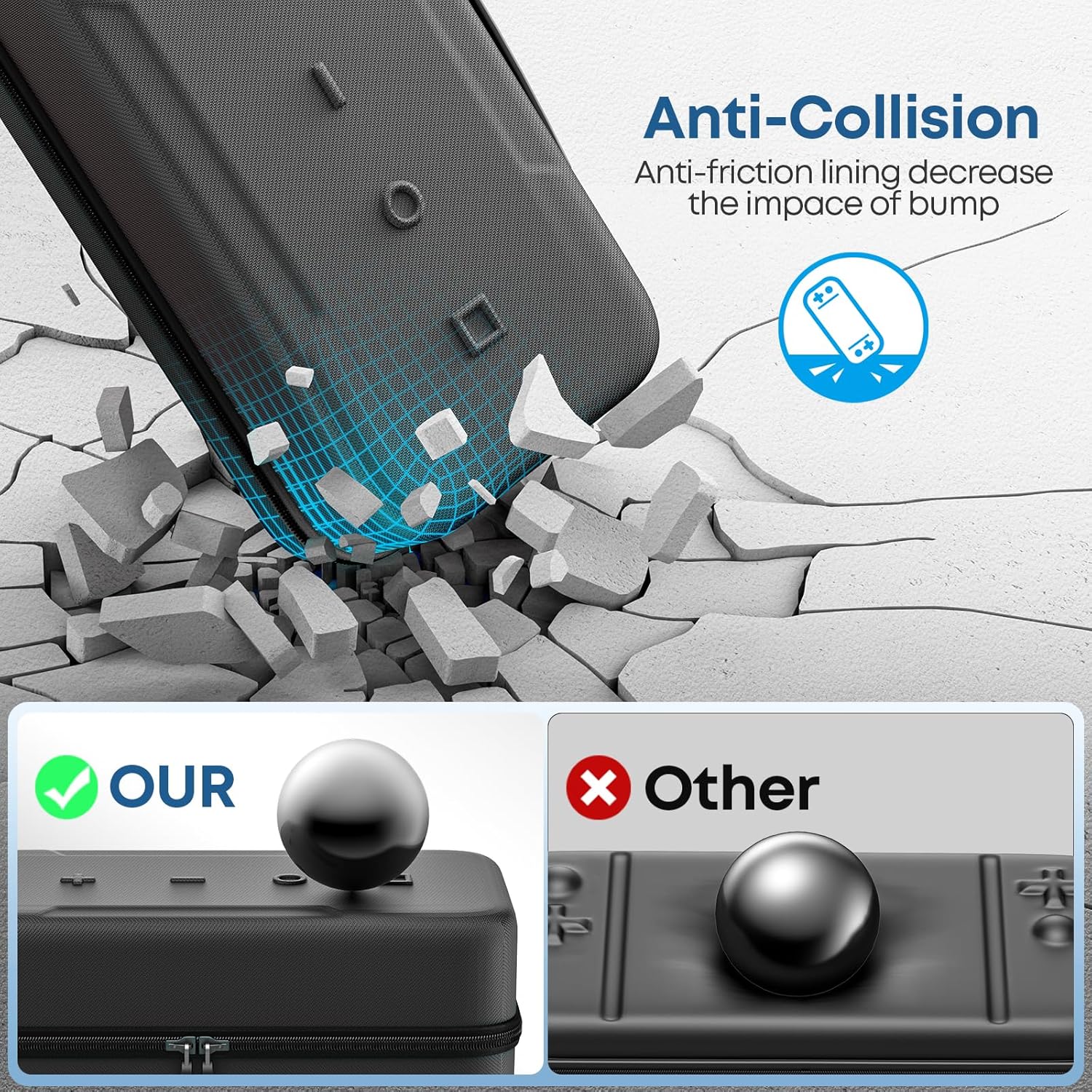 OIVO Carrying Case Compatible with 2025 Nintendo Switch, Portable Switch 2 Travel Carry Case Fit for Joy-Con 2 & Adapter, Hard Shell Protective Pouch Bag with 24 Game Slots, Black - Image 8