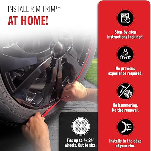 Vista 31 de All-Fit - Tiras de protección para llanta, para prevención de rozaduras, ajuste universal Negro