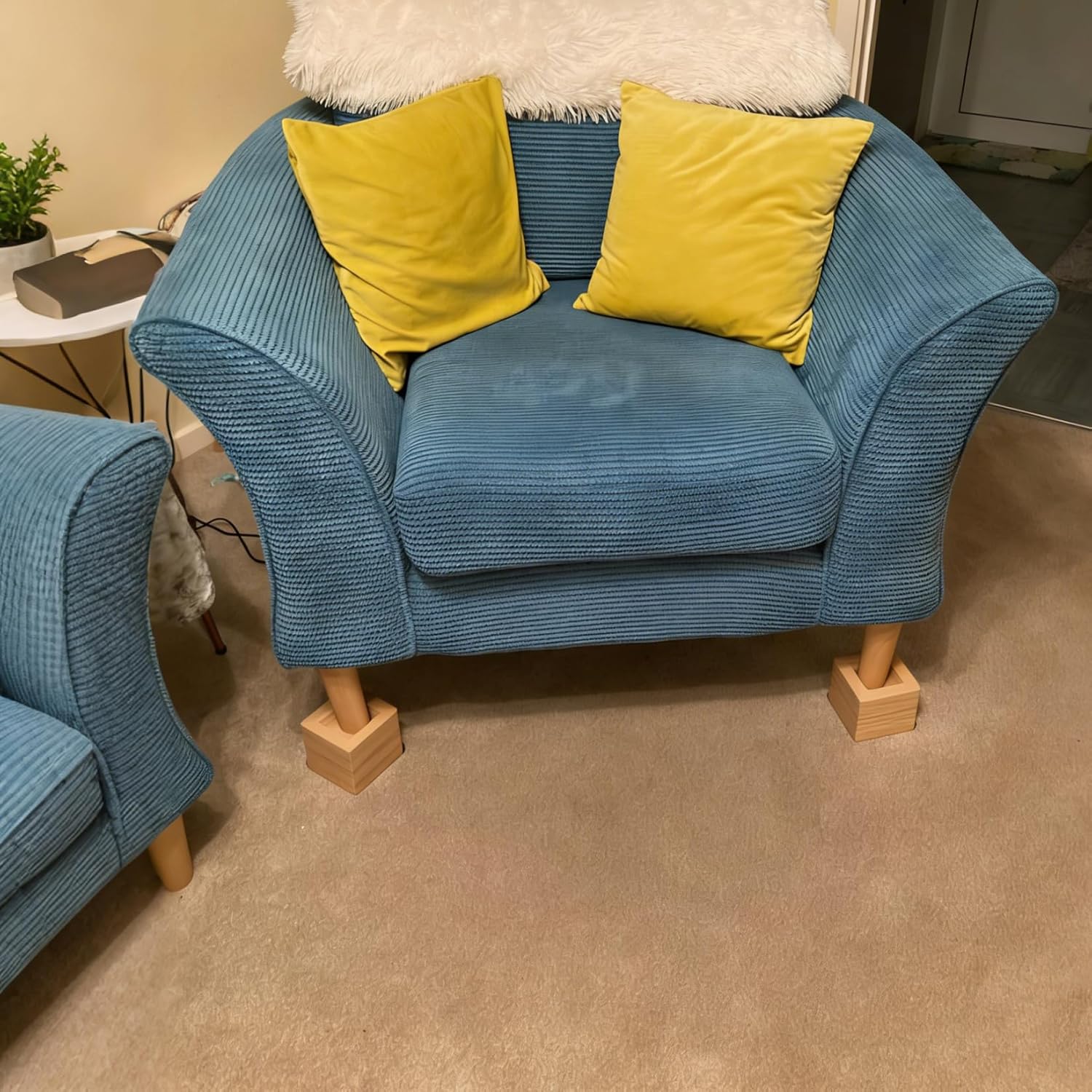 4 Pack 3 Inches Wood Bed Risers, Natural Wood Furniture Lifters, Heavy Duty Bed Risers for Sofa, Bed, Chair, Table, Desk, Furniture